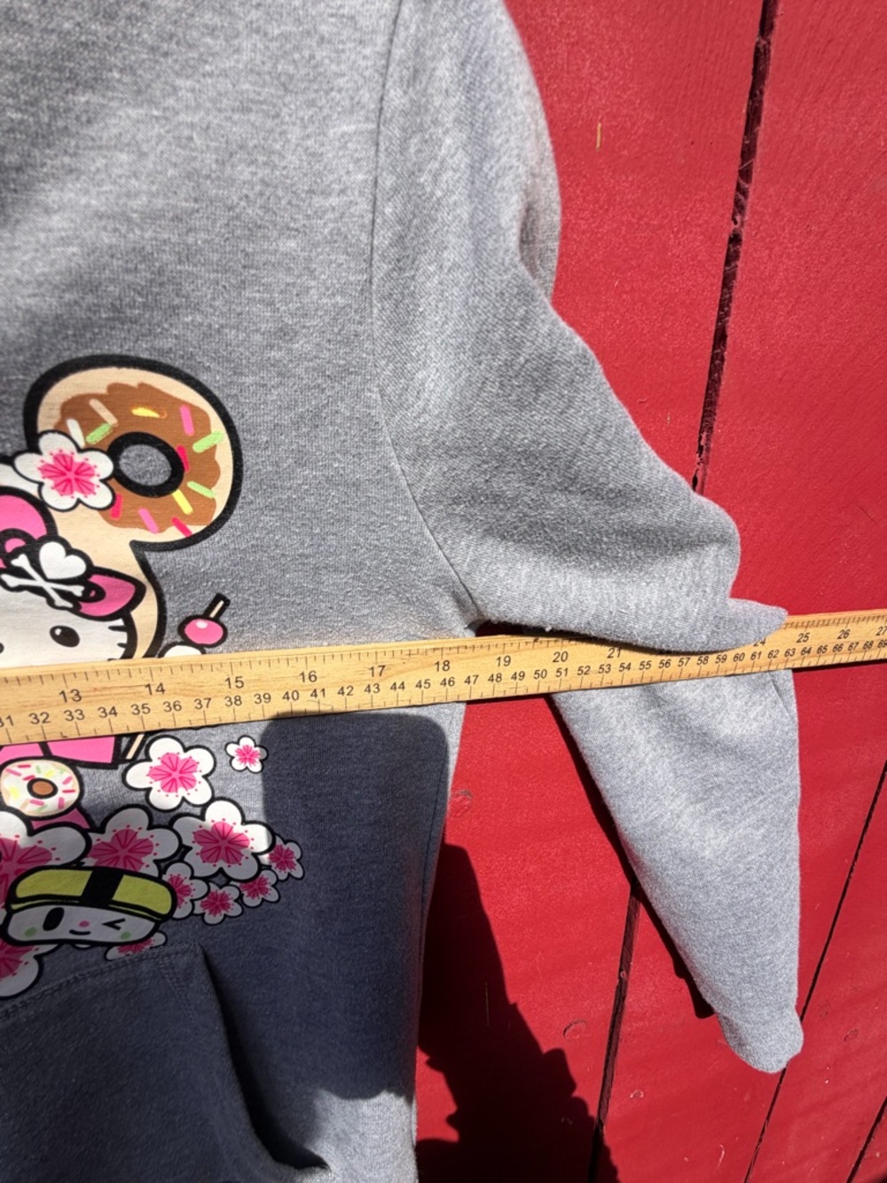 Tokidoki Hello Kitty GrayZip Hoodie with Floral Graphic Donuts - Picture 7 of 9